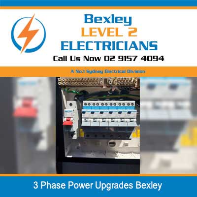 Level 2 electrician upgrading 3 phase power switchboard with modern circuit breakers in Bexley
