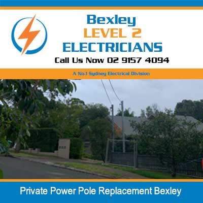 Level 2 electrician replacing private power pole for residential property in Bexley