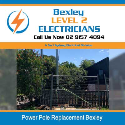 Level 2 electrician replacing power pole at residential property in Bexley