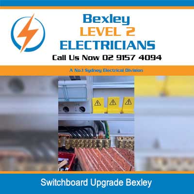 Level 2 electrician upgrading switchboard with safety switches and circuit protection in Bexley